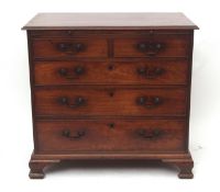 George III period mahogany bachelor's chest with brushing slide over two short and three full