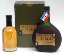Armagnac J de Mallaic VSOP, boxed, and further bottle of orange brandy liqueur (2)