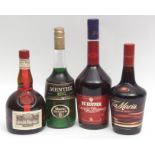 Marie Brizard Menthe liqueur, Tia Maria, Grand Marnier, De Kuyper Cherry Brandy, 70, 70 and 70cl and