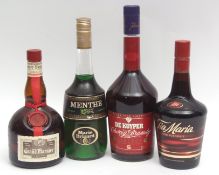 Marie Brizard Menthe liqueur, Tia Maria, Grand Marnier, De Kuyper Cherry Brandy, 70, 70 and 70cl and