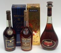 Martell Cordon Bleu Cognac, and Martell VS Fine Cognac, 1 bottle of each, both boxed and Otard