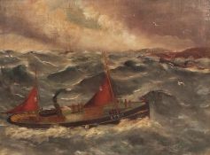 ATTRIBUTED TO JOHN GREGORY (1841-1917)"LT718 at sea" oil on canvas 45 x 60cms