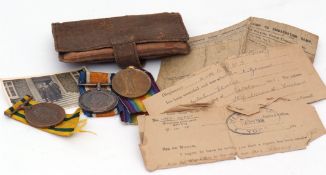 UK: WWI group of three comprising British War Medal, Victory Medal, Territorial Force War Medal to