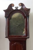 Mid-19th century mahogany and cross-banded 8-day longcase clock, David Hill - Kippen, the hood