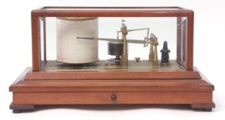 Mid-20th century mahogany cased barograph, Negretti & Zambra - London, the mahogany case with lift