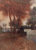 AR CHARLES MAYES WIGG (1889-1969) "The Ferry, Buckenham" watercolour, signed lower centre, inscribed