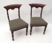 Set of six early 19th century mahogany bar back dining chairs, the open backs with moulded