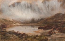 JOHN SMART RSA RSW (1838-1899) "Mist in the Glen" watercolour, signed and dated 1873 lower left 46 x