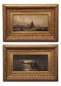 WILLIAM ANSLOW THORNLEY (act 1858-1898) Coastal views, one moonlit, the other entitled "A Fresh