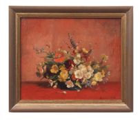 AR STUART SOMERVILLE (1908-1983) Still life study of mixed flowers in a bowl oil on canvas, signed