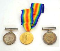 UK: WWI pair comprising British War Medal and Victory Medal to G-18811 Pte H J Wells, E Kent R,