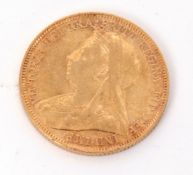 UK: Victorian 1900 sovereign (Old head)