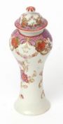 Lowestoft polychrome vase and cover, circa 1775, decorated in famille rose Chinese export style,