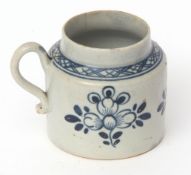 Liverpool (Pennington) mustard pot, the body decorated with flowers beneath a hatched border, 6cms