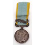 UK: Crimea medal with Sebastopol clasp to J Sadler, GR&DR, 1st Batn Rl Arty (impressed)