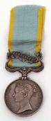 UK: Crimea medal with Sebastopol clasp to J Sadler, GR&DR, 1st Batn Rl Arty (impressed)