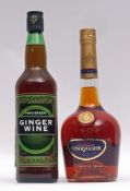 Courvoisier VSOP Cognac, 70cl, and Morrison's Fine Green Ginger Wine, 70cl, 1 bottle of each (2)