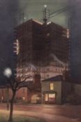 AR TOM GRIFFITHS (1902-1990) Norwich scene at night watercolour, signed lower right 65 x 44cms