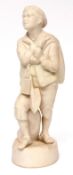 Late 19th century W H Goss Parian figure of the "Chimney Sweep Boy" modelled as a young boy with a