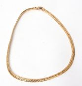9ct gold snake-link necklace, 200mm long (fastened), 12.6gms