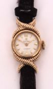 Mid-20th century 9ct gold ladies wrist watch, Cyma "Cymaflex", 291000, R434K, the Tavannes 17-