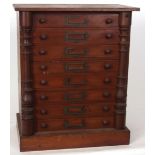 Victorian 8-drawer collector's/specimen cabinet, each drawer with glass top 56 x 46cms