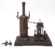 Early 20th century German model steam boiler and static drive motor, DG, Made in Germany, with