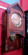 Early 20th century Art Nouveau style German wall clock, Gustav Becker No 2078281, circa 1909, the