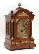 Late 19th/early 20th century oak cased triple spring barrel bracket clock, retailed by Thos