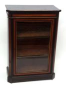 Victorian ebonised pier cabinet with bird's eye maple banding and gilded detail, glazed door