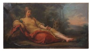 FRENCH SCHOOL (18TH CENTURY) A Reclining Figure of Spring Holding an Olive Branch