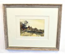 Ian Houston, signed watercolour, "Cottages near Hickling", 19 x 26cms