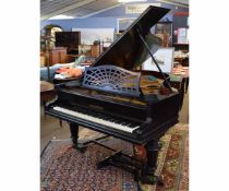 Bechstein ebonised short grand piano, serial no 50684, 147cms wide x 200cms long