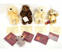 Five boxed Cliff Richard teddy bears to include Mortimer, Caspar, Spencer, Fred and Scruffy (limited