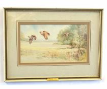 Jason Partner, signed and dated 78, watercolour, "Partridges in Autumn", 23 x 40cms