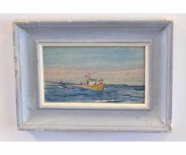 Patrick Kearney, signed and dated 88, watercolour, Fishing boat at sea, 12 x 20cms