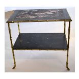 Early 20th century Oriental two-tier side table with lacquered decoration and mother of pearl
