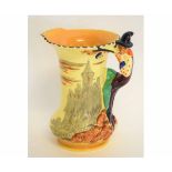 Burleigh ware jug, modelled as The Pied Piper of Hamelin, patt no 4982 to base, 20cms high