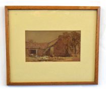 Alfred Baker, signed watercolour, A Farmstead, 16 x 29cms