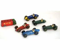 Dinky Dublo die-cast AEC Mercury lorry, various vintage racing cars; Cooper Bristol 23G, Maserati