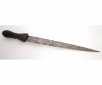 Vintage Eastern dagger with hardwood grip, 35cms blade