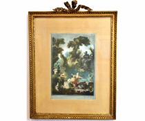 Herbert Sedcole, signed in pencil to margin, set of five coloured aquatints, Fragonard landscapes,