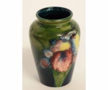 Mid-20th century small Moorcroft flared vase decorated with orchids or irises