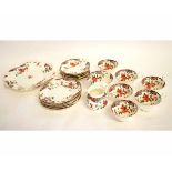 Part tea set, Aynsley, comprising 6 cups together with saucers and 6 side plates, sugar bowl and