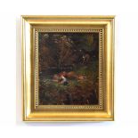 After John Constable, oil on canvas, Section of the young boy from the larger work "The