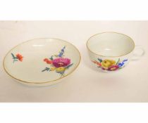 Marcolini Meissen cup and saucer decorated with floral sprays