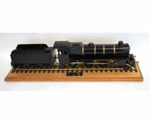 Steam engine model entitled "Atlantic Black 5 4-6-0 2002", the black locomotive and tender on a