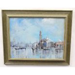 Brian Ryder, signed and dated 87, oil on board, "Venice - St Maggiore, Grand Canal", 34 x 44cms
