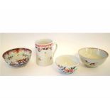 Group of three 18th/19th century Chinese polychrome decorated bowls, together with a Chinese