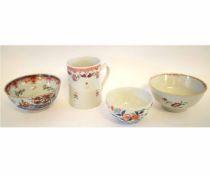 Group of three 18th/19th century Chinese polychrome decorated bowls, together with a Chinese